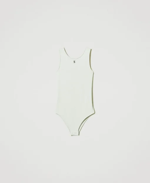 MYFO Body Mit Rippenmuster Und Logo