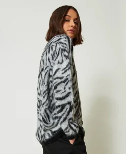 MYFO Cardigan Aus Animal-Jacquard