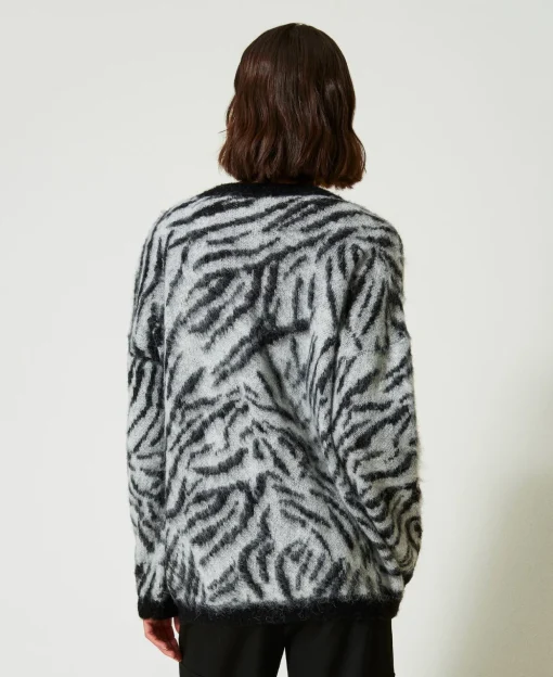 MYFO Cardigan Aus Animal-Jacquard