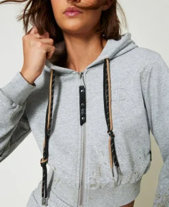 MYFO Cropped-Sweatjacke Mit Glitzerprint