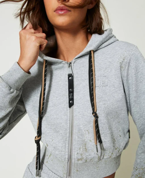 MYFO Cropped-Sweatjacke Mit Glitzerprint