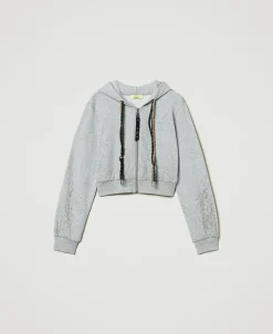 MYFO Cropped-Sweatjacke Mit Glitzerprint