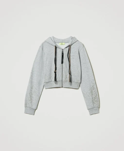MYFO Cropped-Sweatjacke Mit Glitzerprint