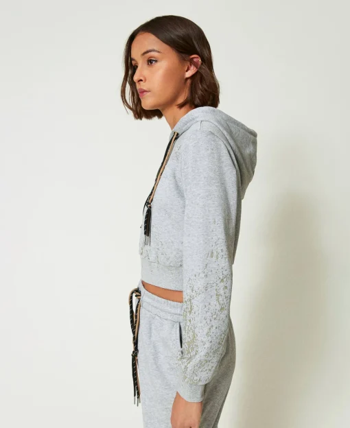 MYFO Cropped-Sweatjacke Mit Glitzerprint