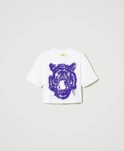 MYFO Kasten-T-Shirt Mit Print Und Pailletten