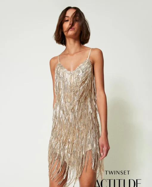 MYFO Minikleid Mit Paillettenfransen