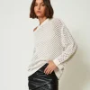MYFO Oversize-Netzpullover Mit Lurex