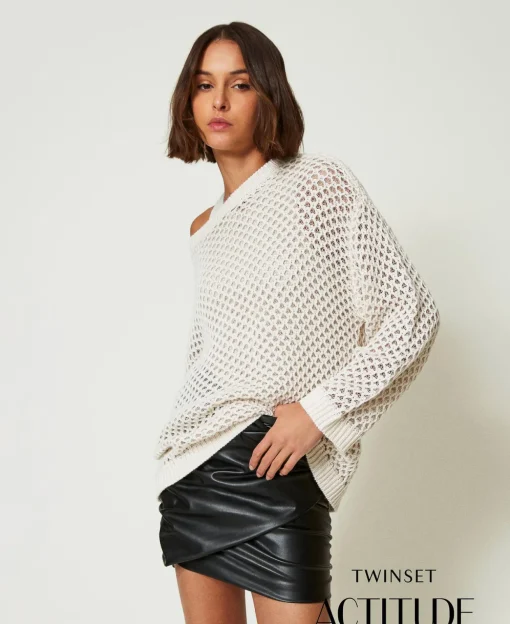 MYFO Oversize-Netzpullover Mit Lurex