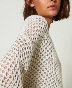 MYFO Oversize-Netzpullover Mit Lurex