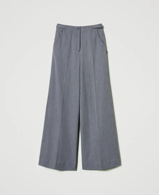 MYFO Palazzohose Mit Stickerei