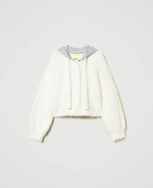 MYFO Strickbomberjacke Mit Kapuze