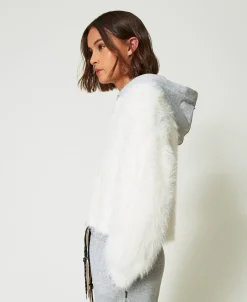MYFO Strickbomberjacke Mit Kapuze