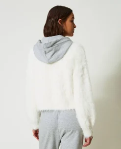 MYFO Strickbomberjacke Mit Kapuze
