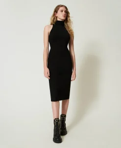 Neckholder-Midikleid Aus Gestrick