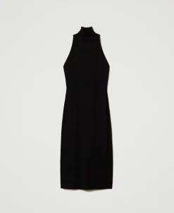 Neckholder-Midikleid Aus Gestrick
