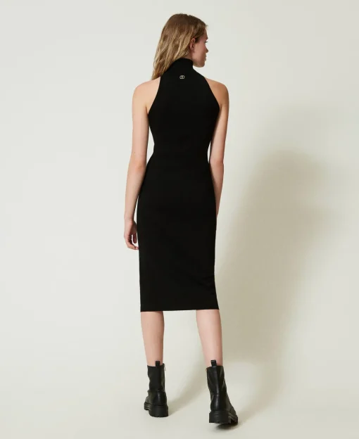 Neckholder-Midikleid Aus Gestrick