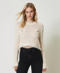Netzpullover Aus Jacquard