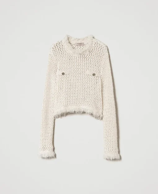 Netzpullover Aus Jacquard