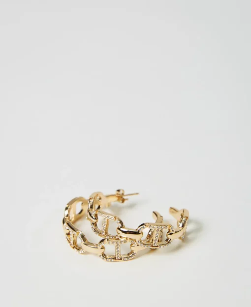 Ohrringe Mit „Oval T“-Kettengliedern Und Strass