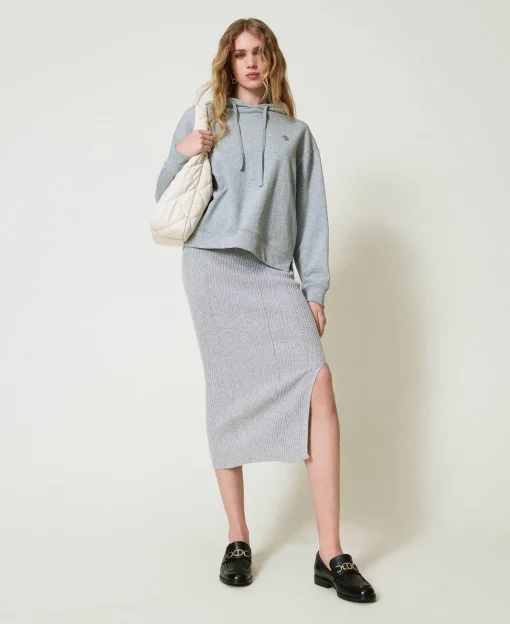 Oversized Sweatshirt Mit „Oval T“-Charm