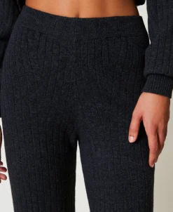 Palazzohose Aus Gestrick Aus Wollmischung