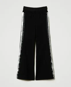 Palazzohose Aus Sweatstoff Mit Logos