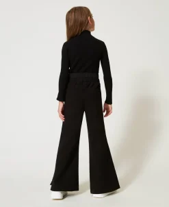 Palazzohose Aus Sweatstoff Mit Logos