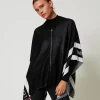 Poncho Aus Jacquard-Strick Mit Logos