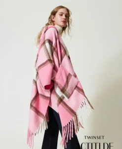 Poncho Aus Tuch Mit Fransen