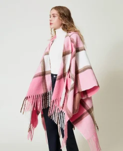 Poncho Aus Tuch Mit Fransen