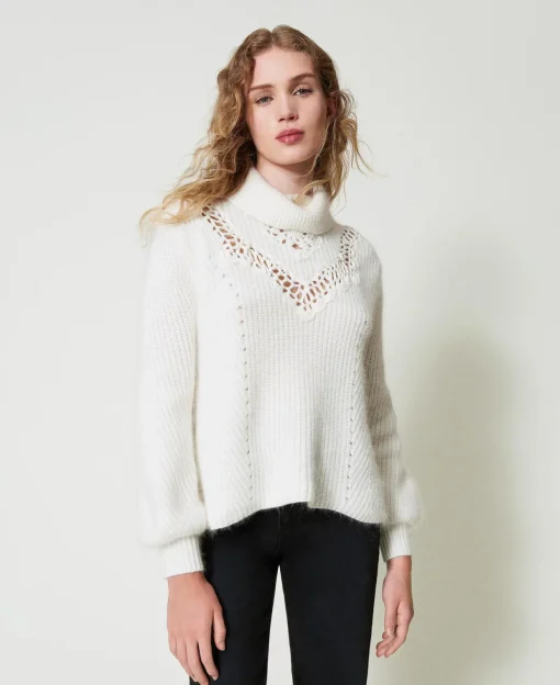 Pullover Aus Angoramischung Mit Stickereien