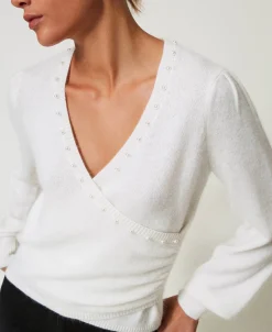 Pullover Aus Angoramischung Mit Perlen