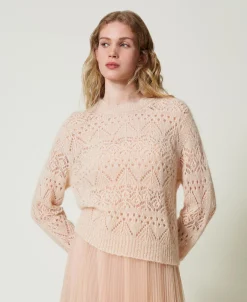 Pullover Aus Mohairmischung Mit Mustermix