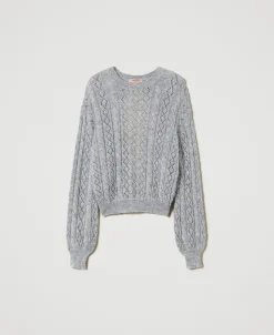 Pullover Aus Mohairmischung Mit Zöpfen Und Cut-out