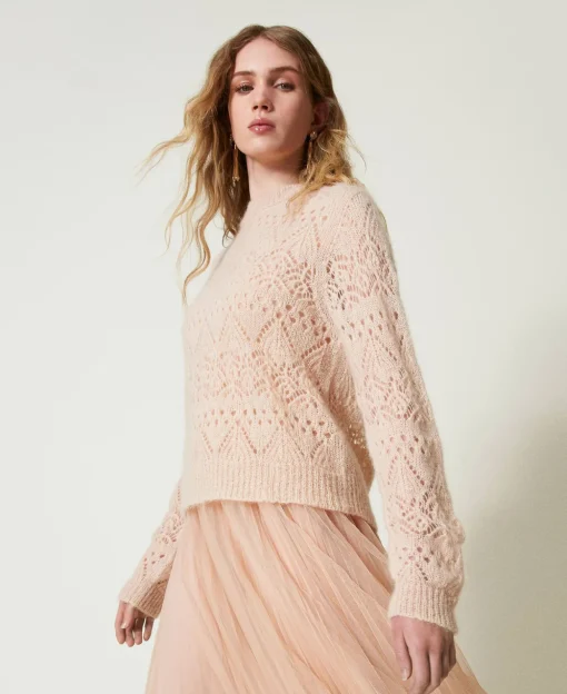 Pullover Aus Mohairmischung Mit Mustermix
