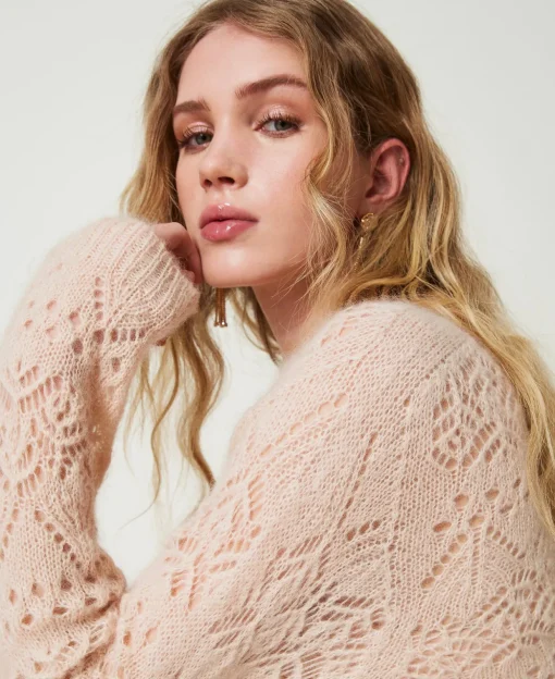 Pullover Aus Mohairmischung Mit Mustermix