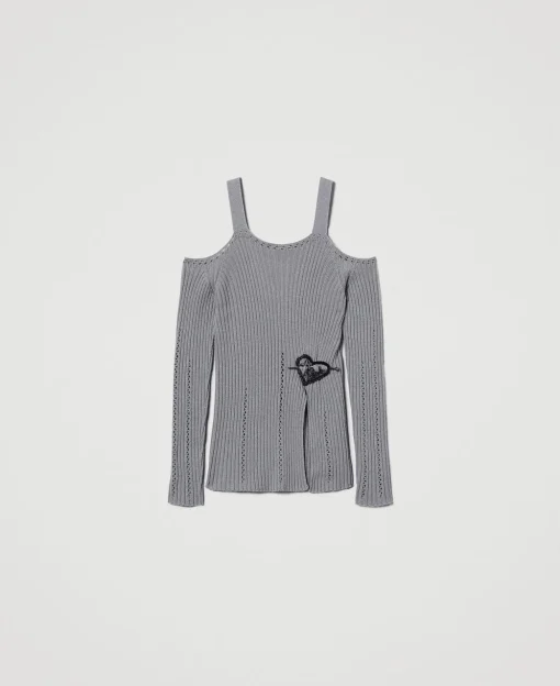 Pullover Aus Treeblend-Garn Mit Brosche