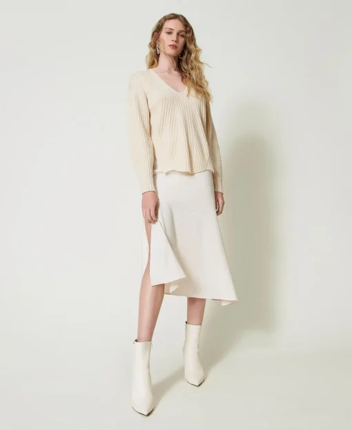 Pullover Aus Wolle Und Kaschmir Mit Rippenmuster