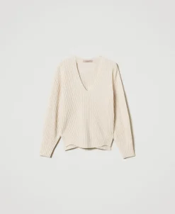 Pullover Aus Wolle Und Kaschmir Mit Rippenmuster