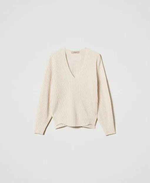 Pullover Aus Wolle Und Kaschmir Mit Rippenmuster