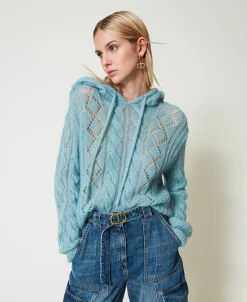 Pullover Aus Wolle Und Mohair Mit Kapuze