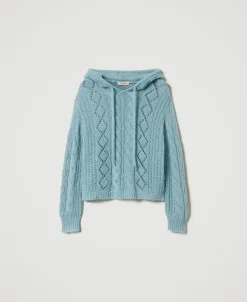 Pullover Aus Wolle Und Mohair Mit Kapuze