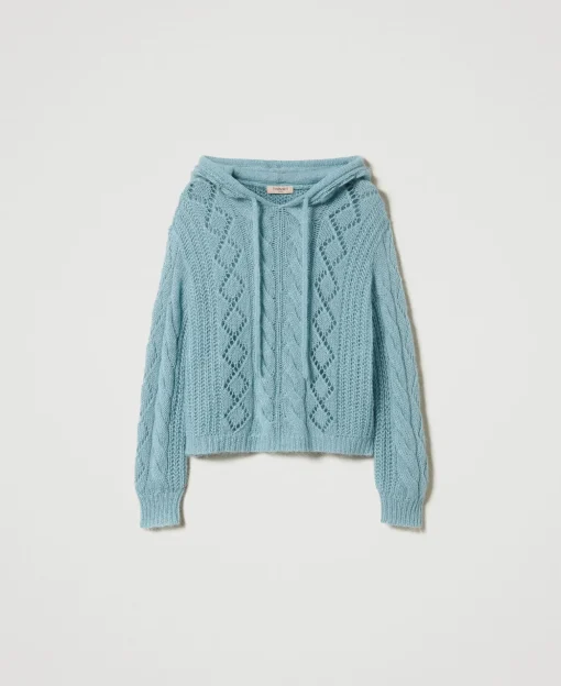 Pullover Aus Wolle Und Mohair Mit Kapuze