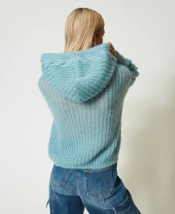 Pullover Aus Wolle Und Mohair Mit Kapuze
