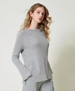 Pullover Aus Wolle-Lurex-Mischung