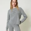Pullover Aus Wollmischung Mit Sticklogo