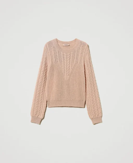Pullover Aus Wollmischung Mit Zopfmuster
