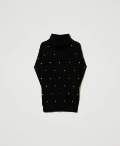 Pullover Aus Wollmischung Mit Aufgestickten Perlen