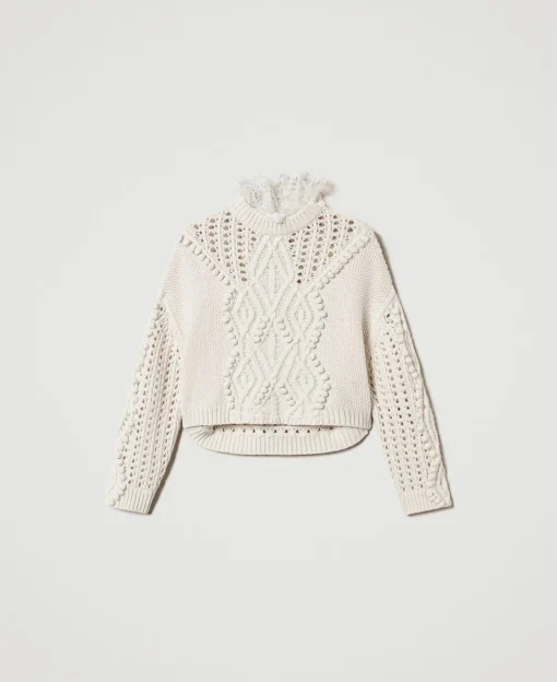 Pullover Aus Wollmischung Mit Mustermix