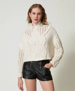 Pullover Aus Wollmischung Mit Mustermix